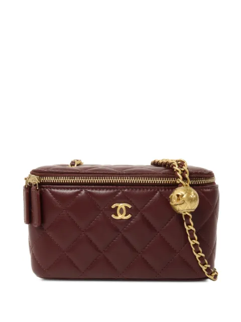 CHANEL Pre-Owned bolsa crossbody Vanity Case capitonada