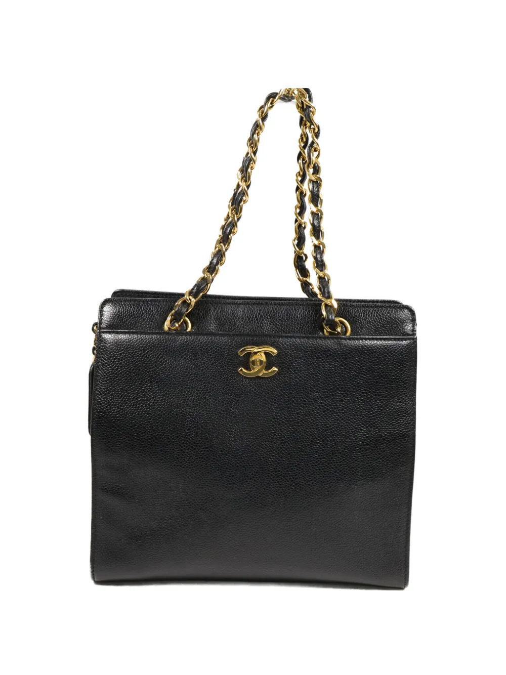 CHANEL Pre-Owned CC logo-plaque chain shoulder bag - Schwarz
