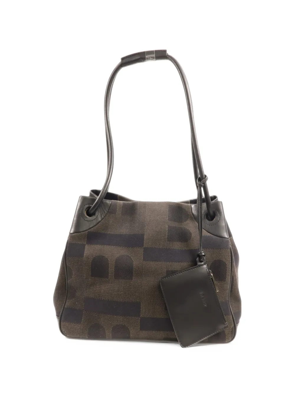 Bally Vintage monogram-print shoulder bag - Braun