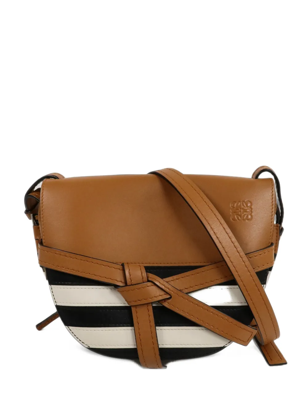 Loewe Pre-Owned medium Gate striped shoulder bag - Schwarz