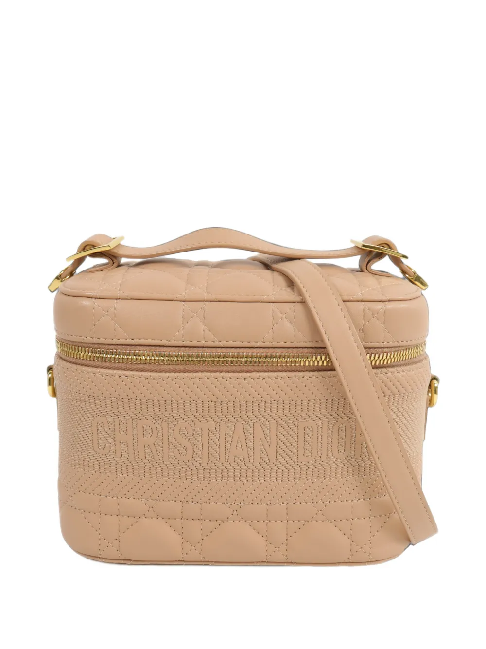 Christian Dior Pre-Owned Cannage leather makeup bag - Toni neutri