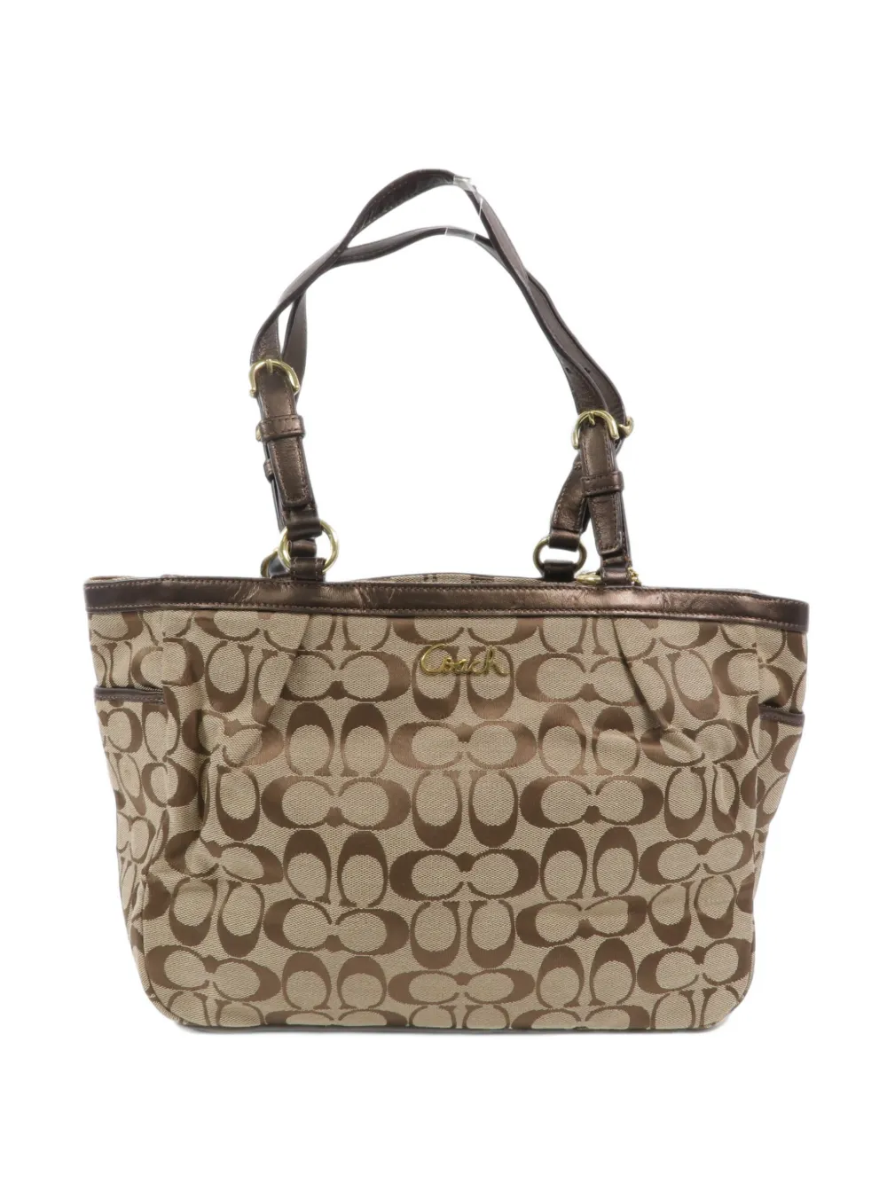 Coach Vintage Gallery Signature monogram tote bag - Tons neutres Coach Vintage Gallery Signature monogram tote bag - Tons neutres