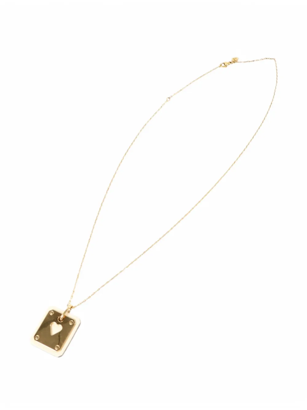 Pre-owned Hermes As De Coeur Heart-pendant Necklace In Gold