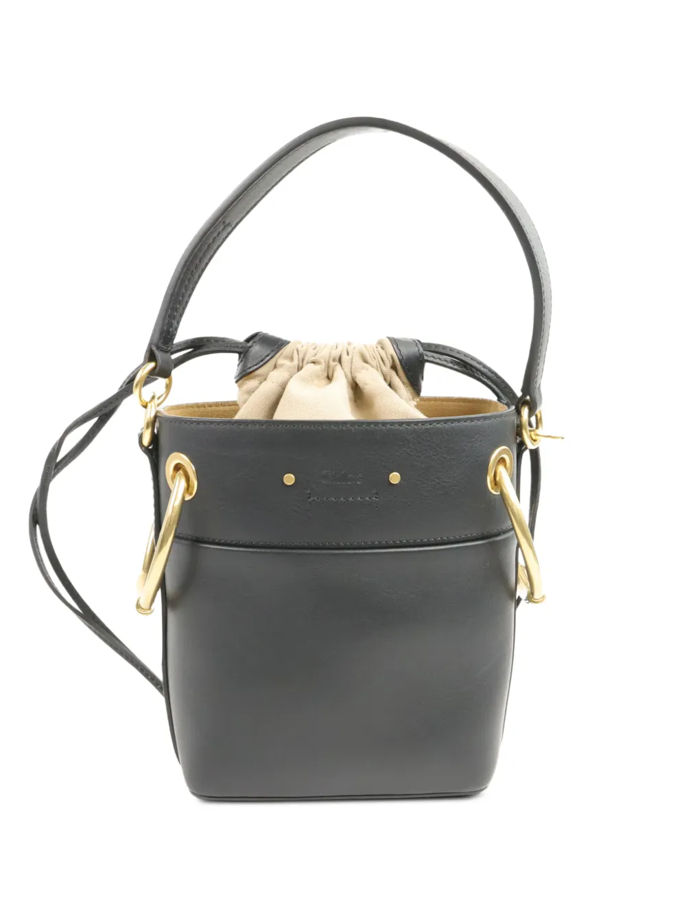 Chloé Vintage small Roy ring-detail bucket bag - Nero