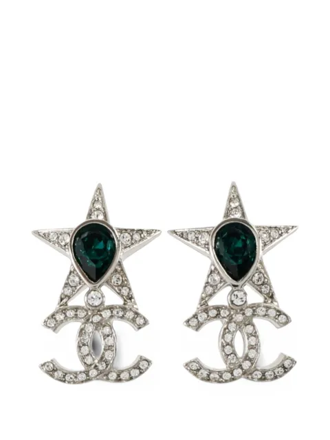 CHANEL Pre-Owned CC star drop earrings