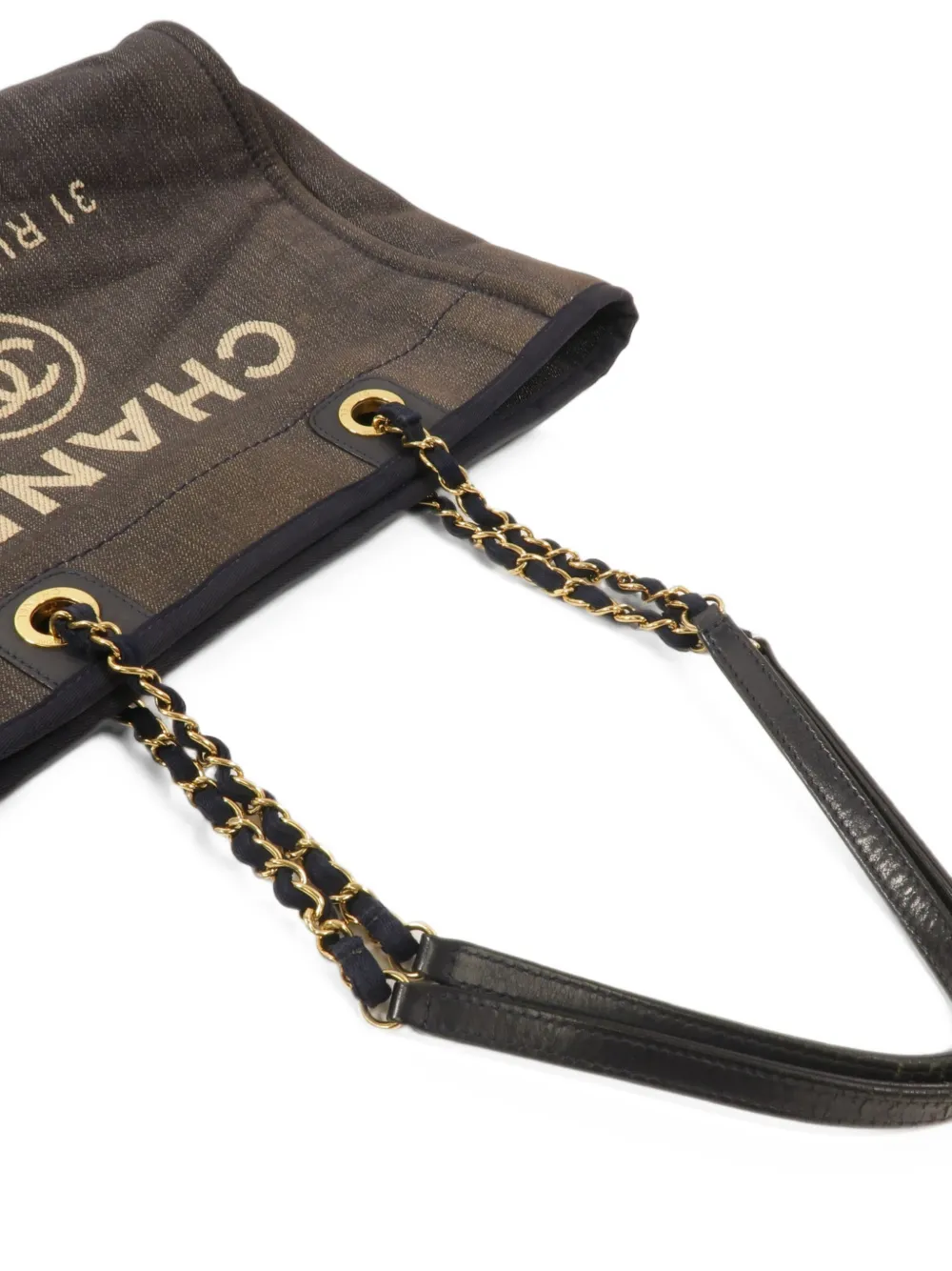 CHANEL Pre-Owned small Deauville tote bag Blauw