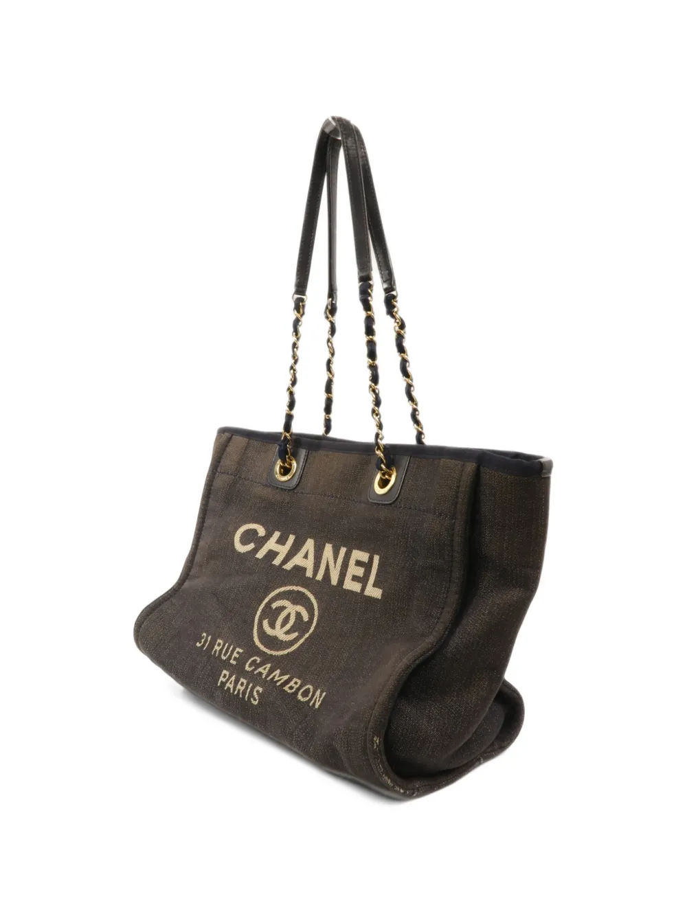 CHANEL Pre-Owned small Deauville tote bag Blauw
