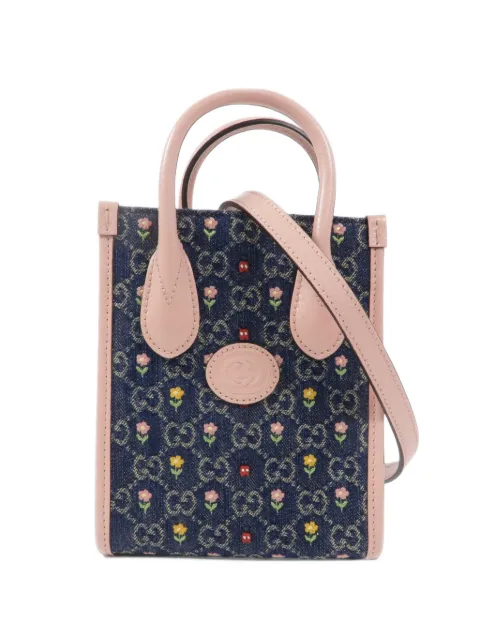 Gucci Pre-Owned Interlocking G floral-embroidered mini bag