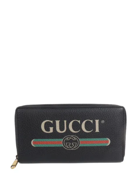 Gucci Pre-Owned GG Web zip-around leather wallet