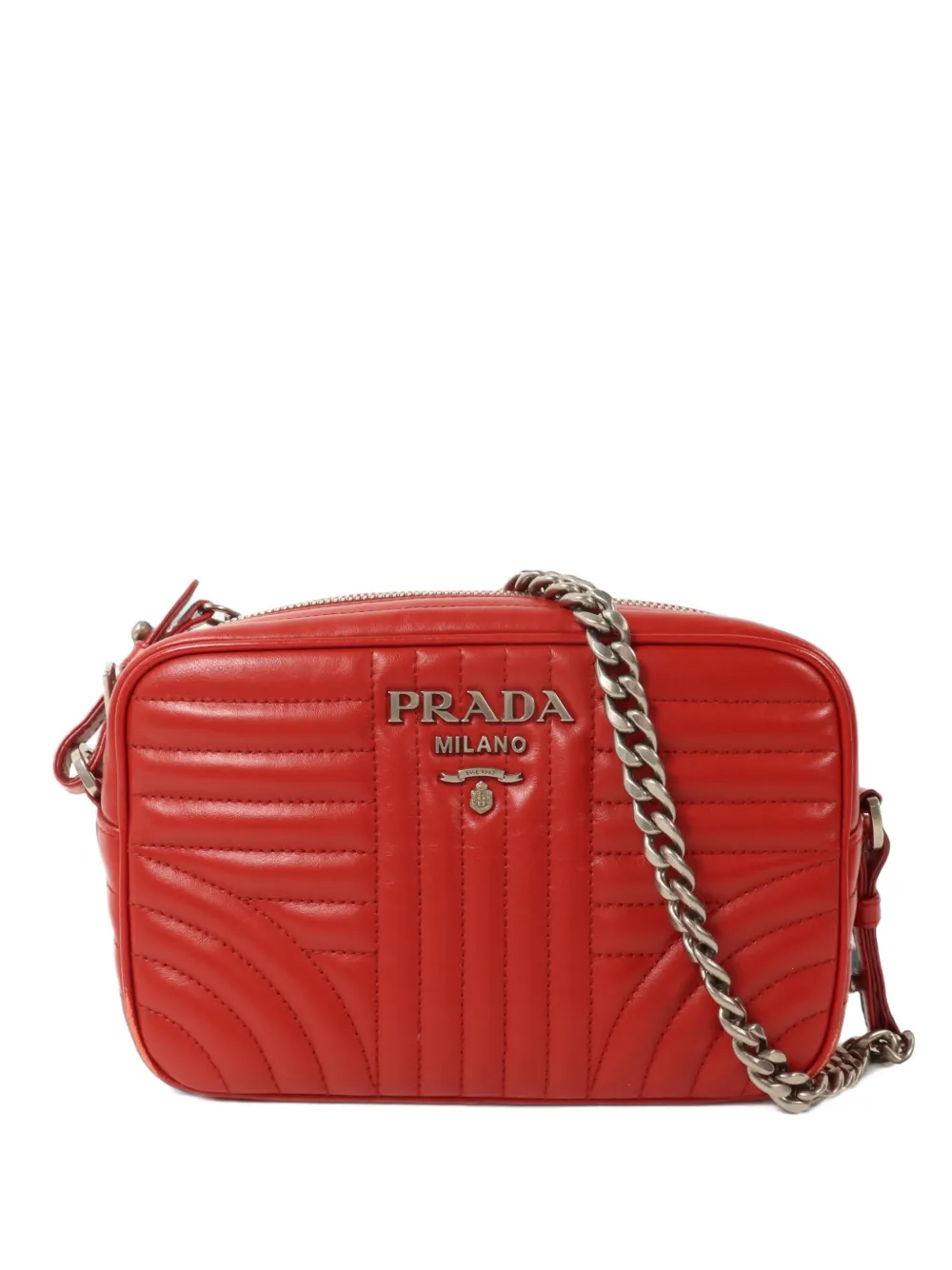Prada Pre-Owned Diagramme quilted leather mini bag - Rot