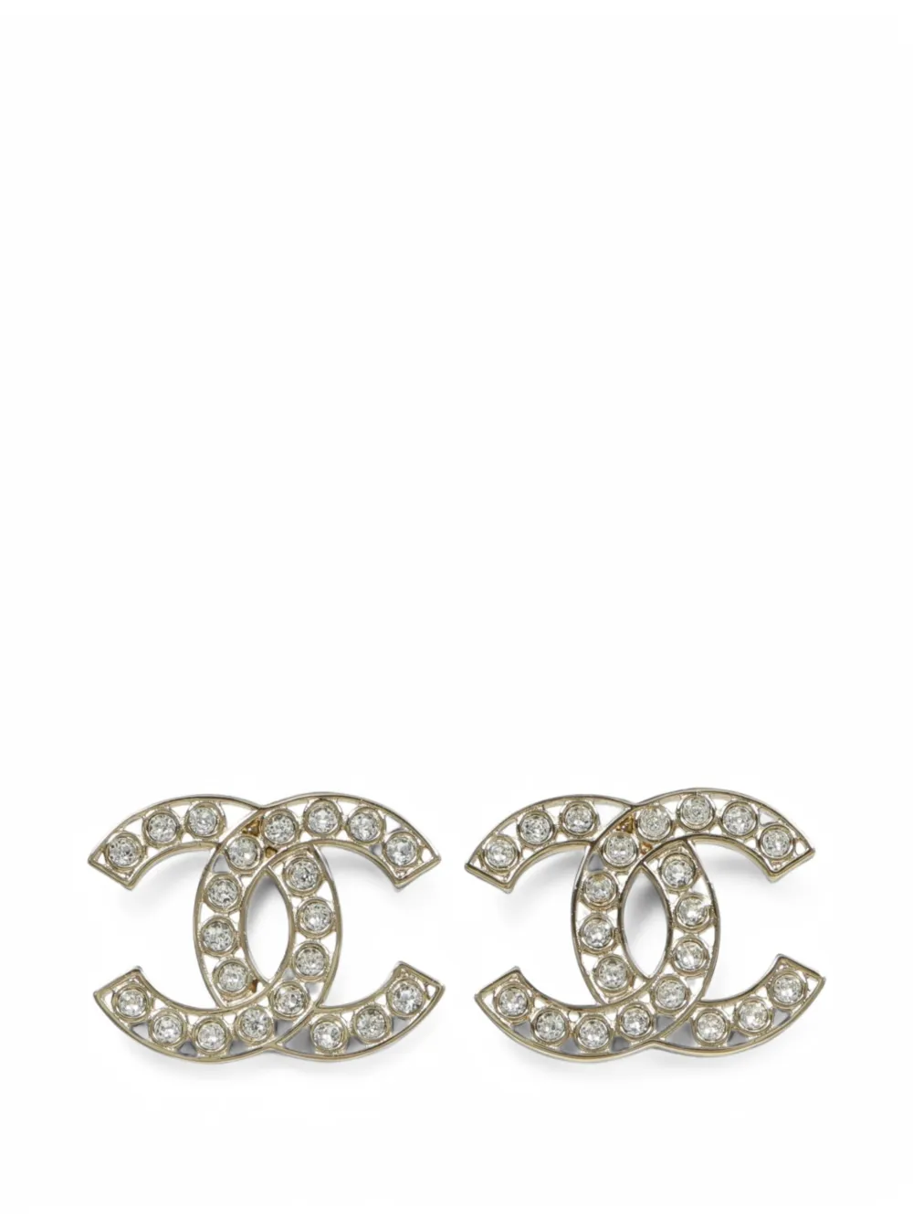 CHANEL Pre-Owned CC crystal-embellished earrings - Gold