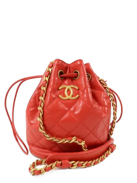 CHANEL Pre-Owned quilted CC drawstring bucket bag