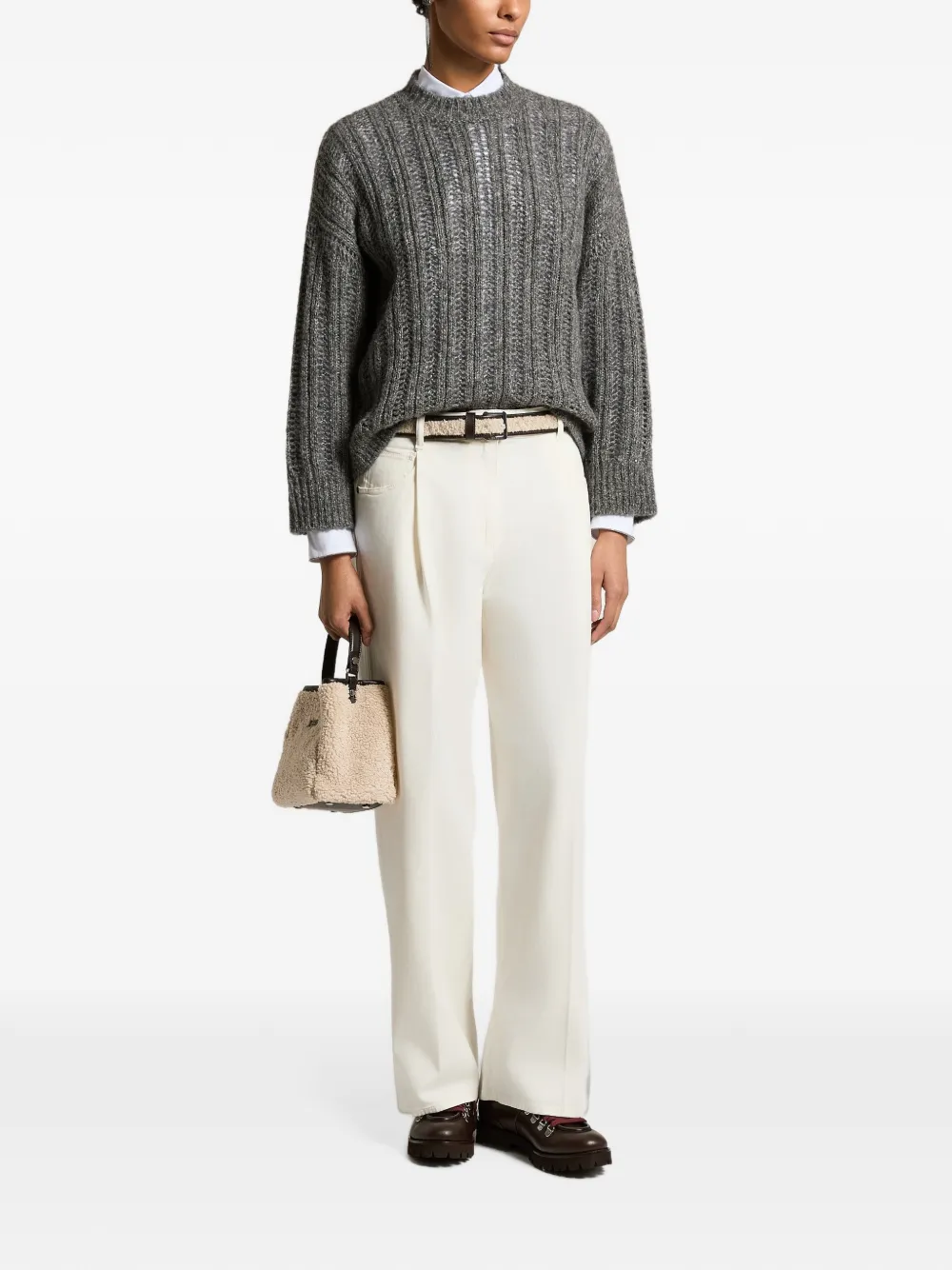 Peserico faux-fur leather belt Bruin