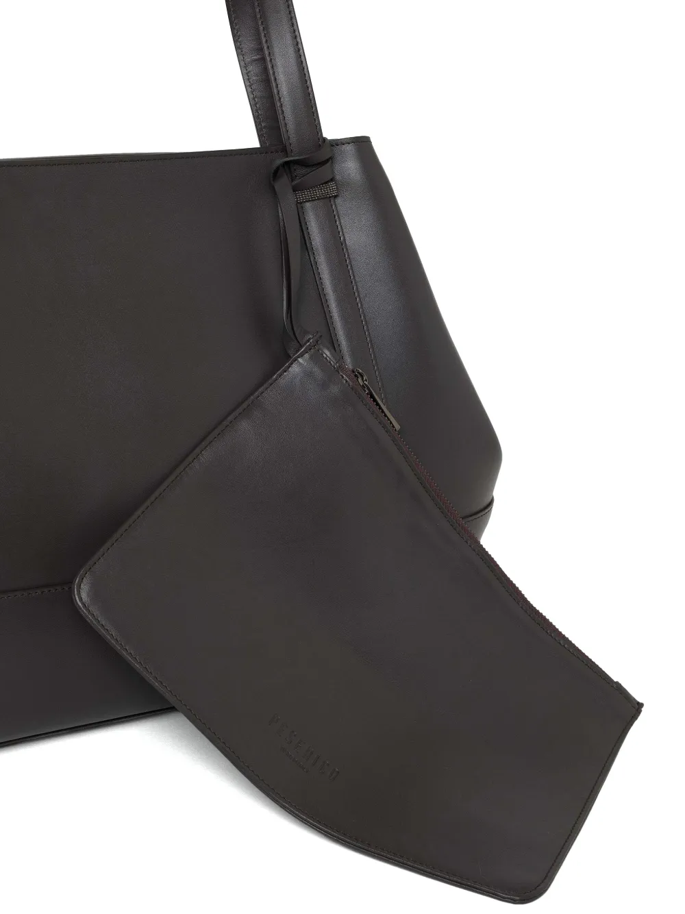 Peserico Itinera leather tote bag Bruin