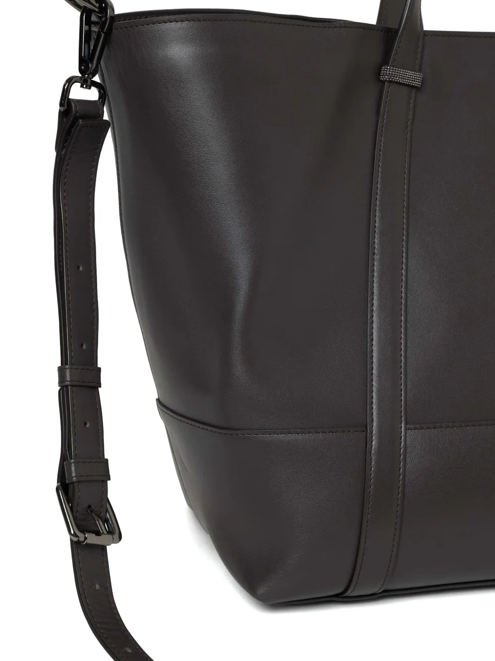 Peserico Itinera leather tote bag Bruin