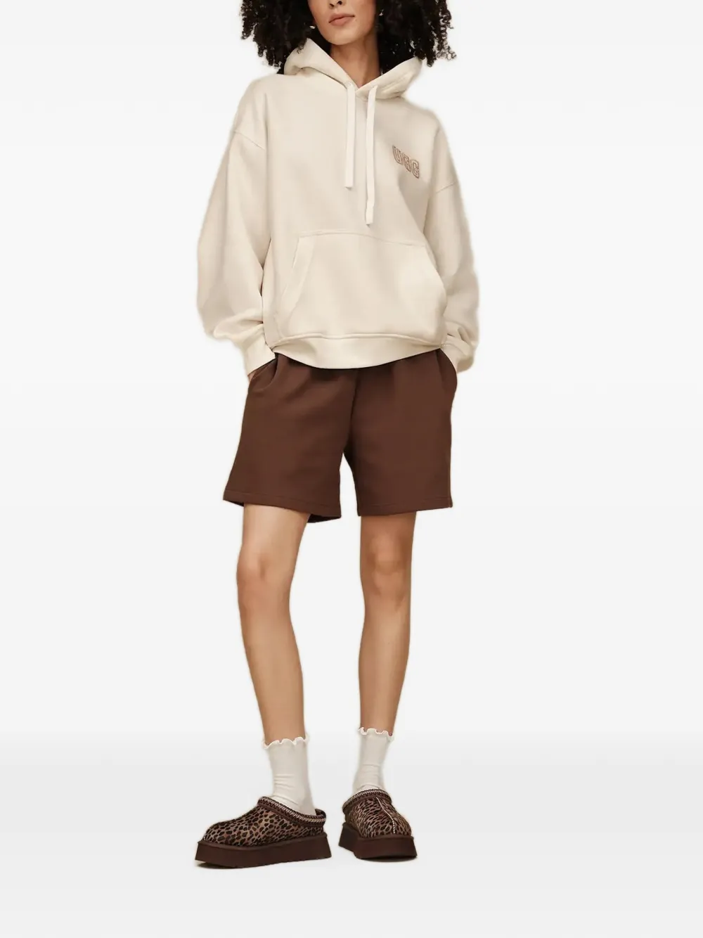 UGG logo-patch hoodie Beige