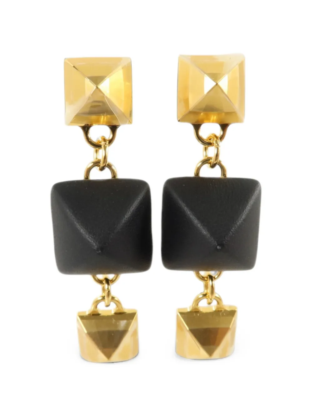 Hermès Pre-Owned Pyramid-stud drop earrings - Gold