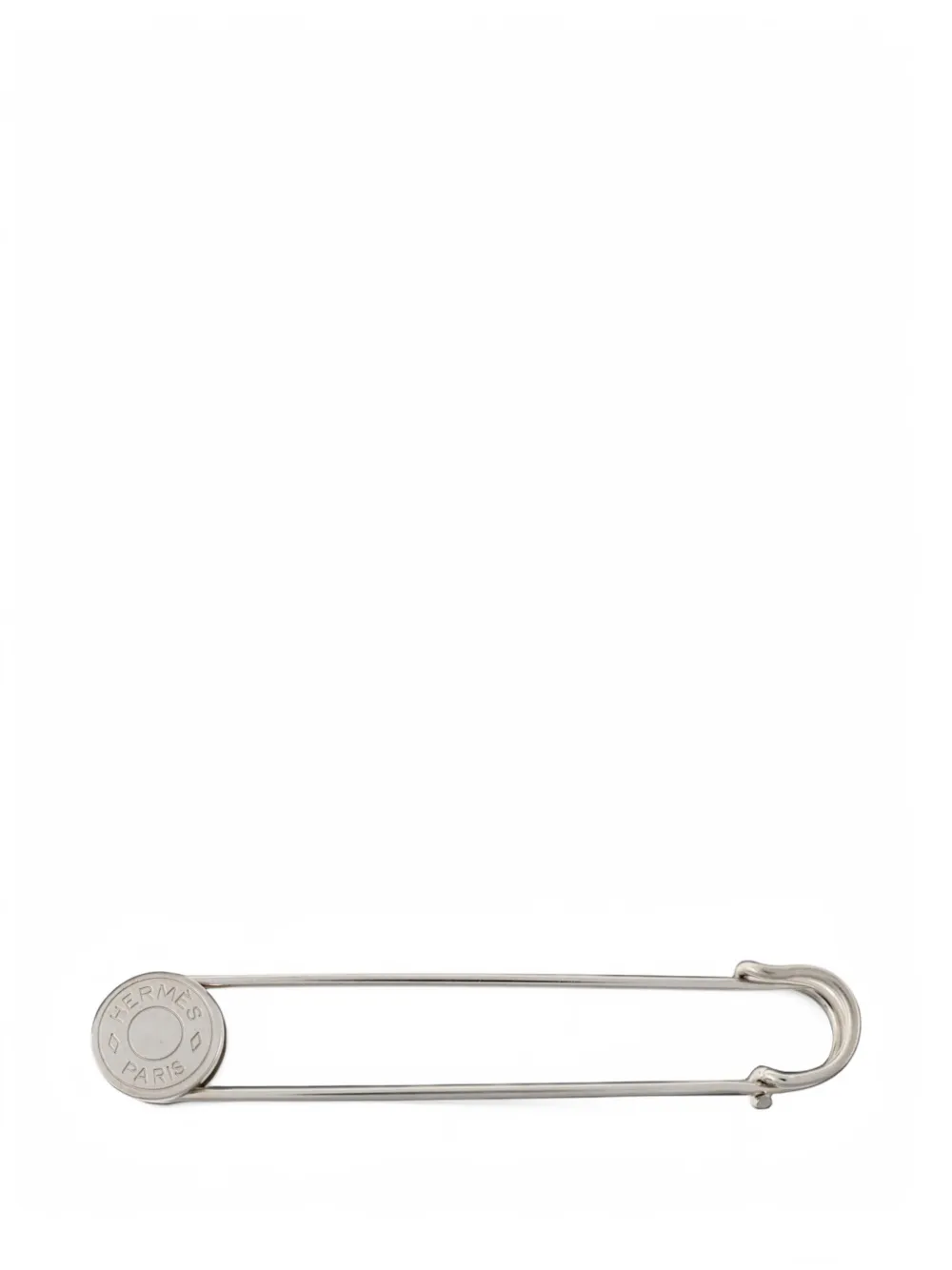 Pre-owned Hermes Clou De Selle Brooch In Silver