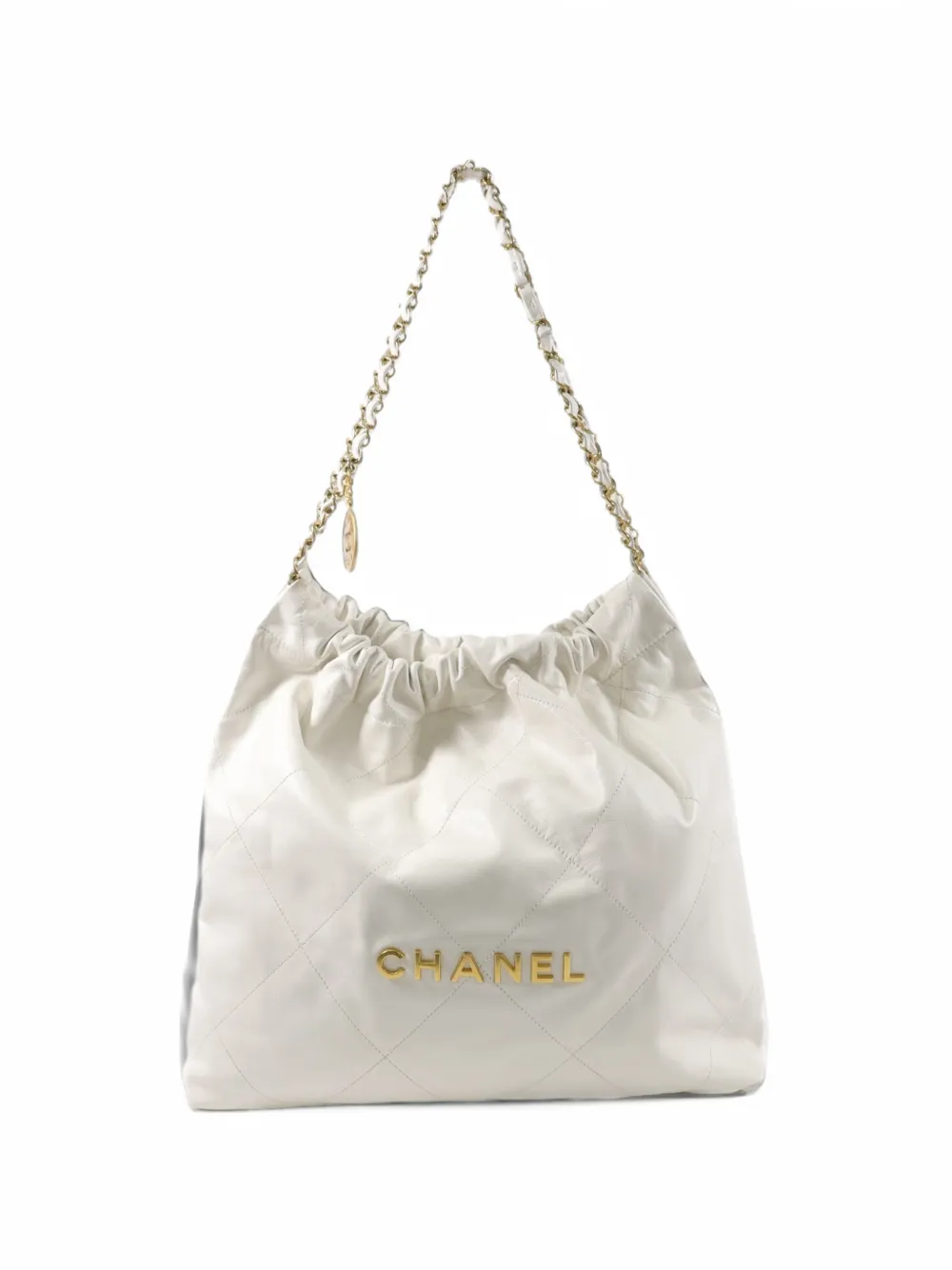 CHANEL Pre-Owned small Chanel 22 chain shoulder bag in White