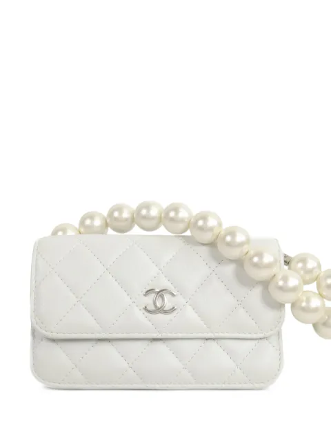 CHANEL Pre-Owned mini quilted CC Pearl tote bag