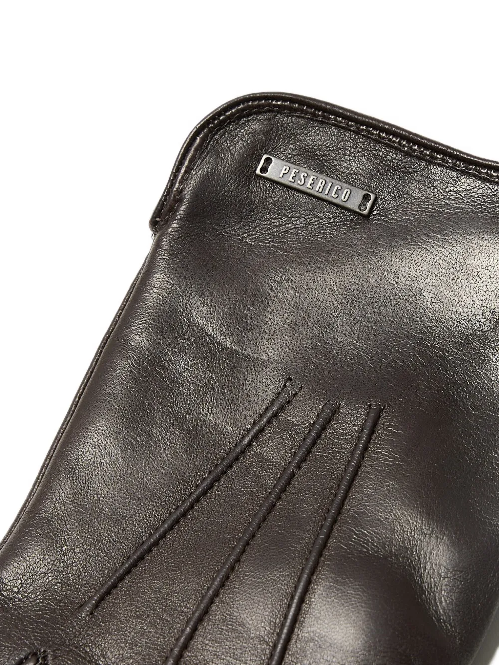 Peserico raised-stitch leather gloves Bruin