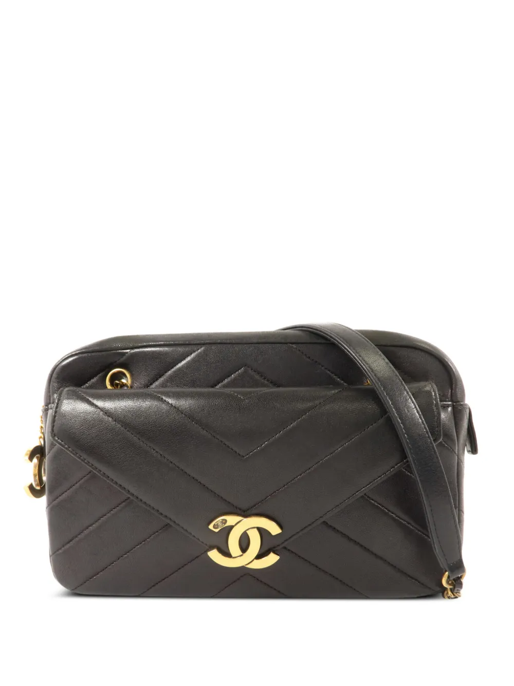 CHANEL Pre-Owned CC chevron-quilted shoulder bag - Nero