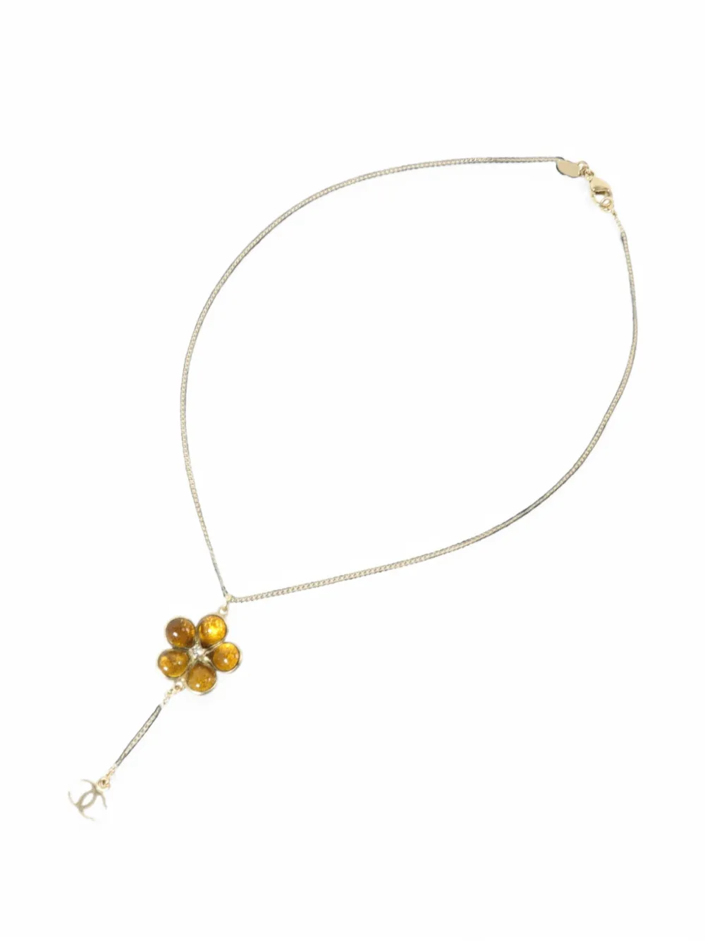 CHANEL Pre-Owned CC flower necklace - Oro