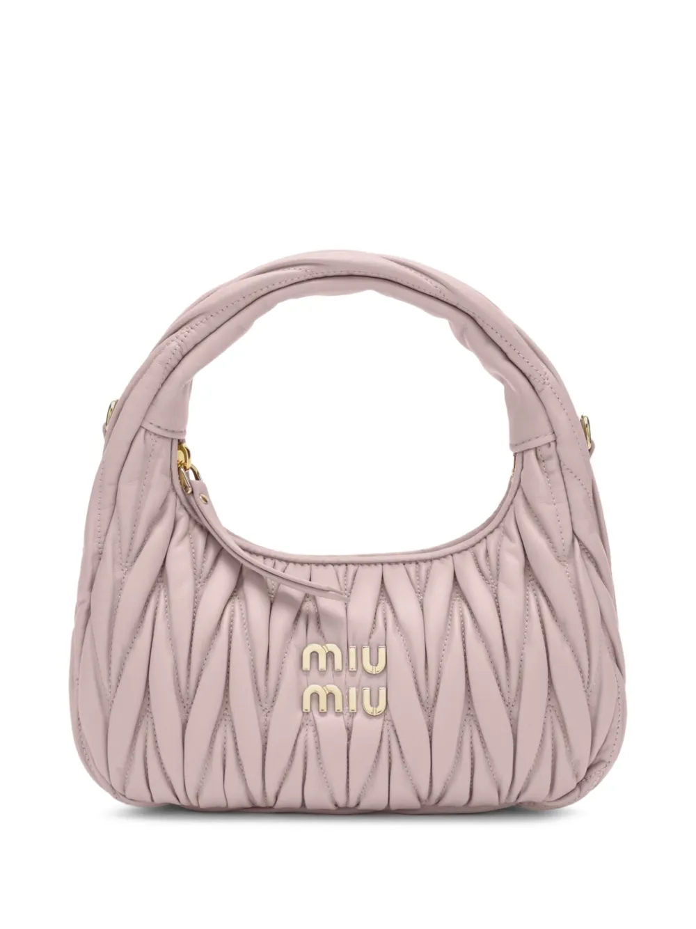 Miu Miu Wander matelassé nappa leather hobo bag - Rosa