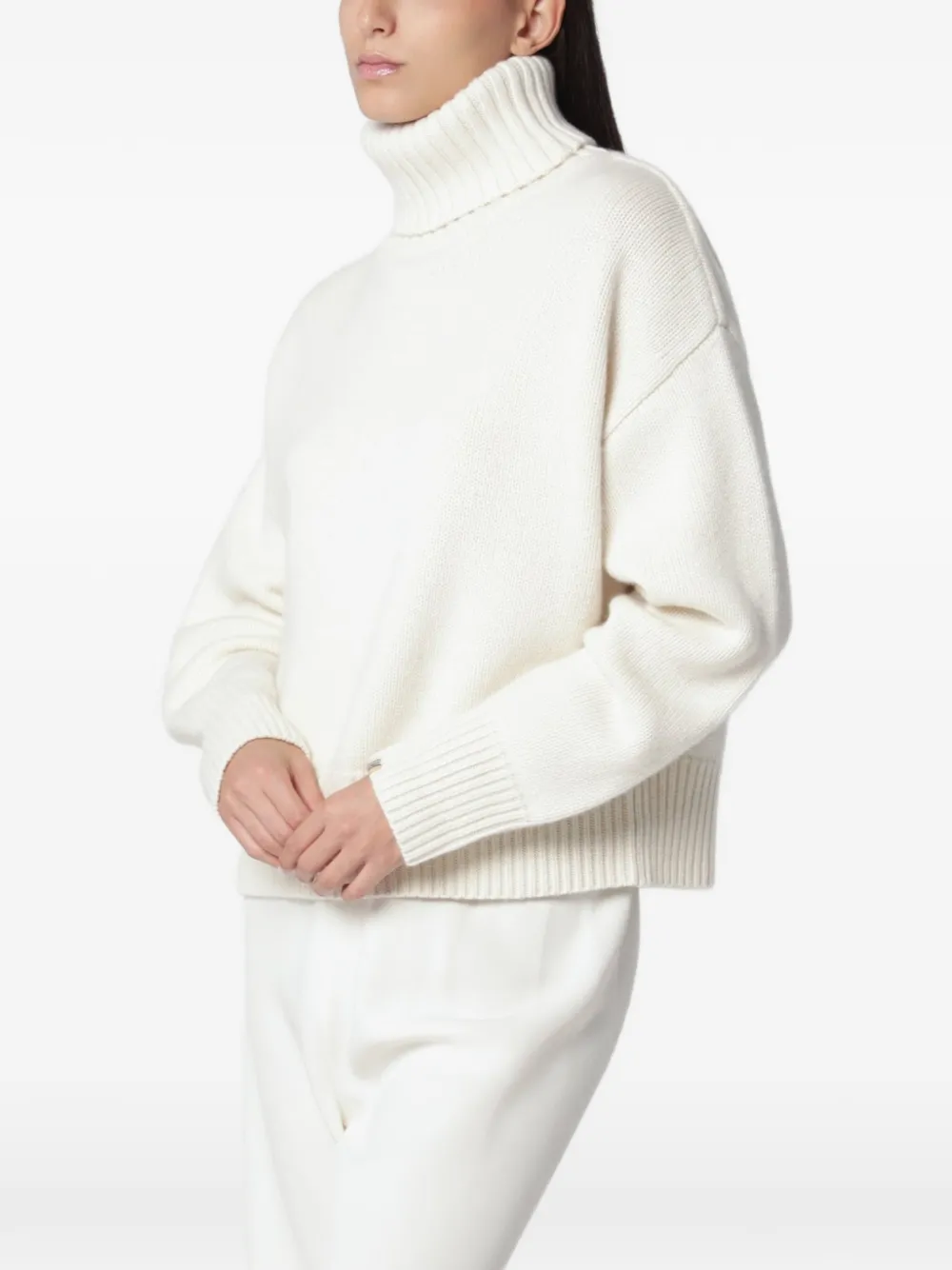 Extreme cashmere chunky-knit cropped sweater Wit
