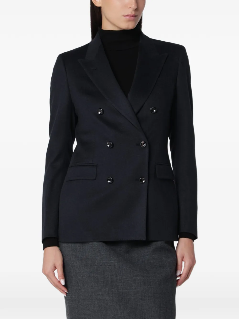 Tagliatore double-breasted camel hair jacket - Blau