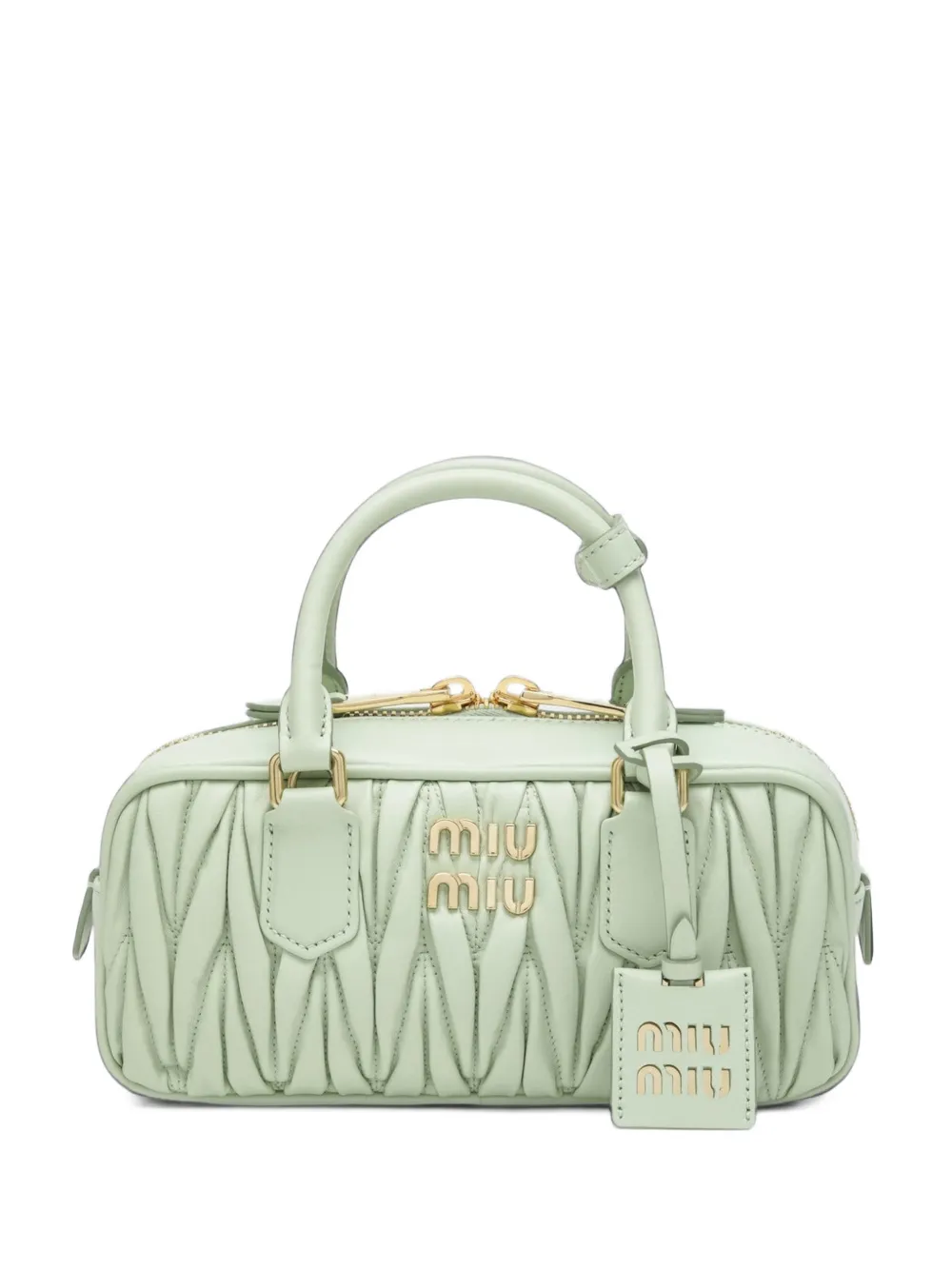 Miu Miu Arcadie matelassé leather shoulder bag - Verde