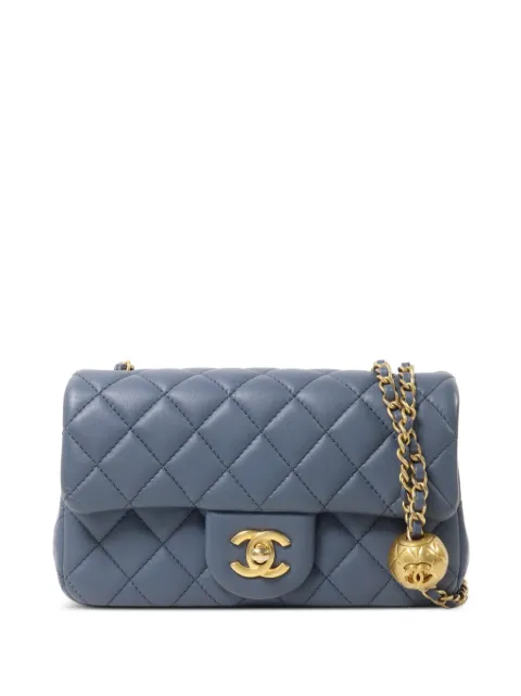 CHANEL Pre-Owned mini Square Pearl Crush Flap CC turn-lock quilted shoulder bag