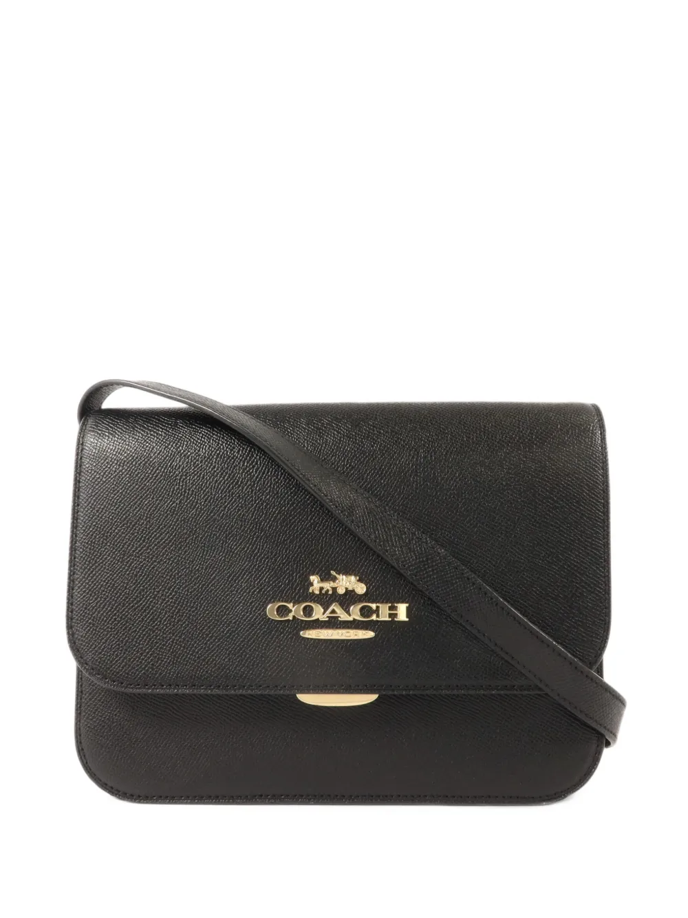 Coach Vintage grained leather shoulder bag in Black