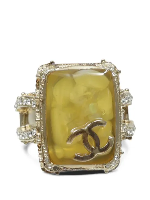 CHANEL Pre-Owned Gripoix logo-detail ring