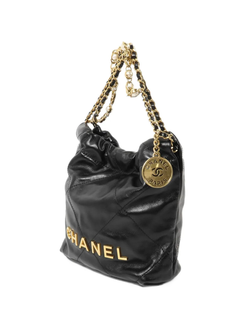CHANEL Pre-Owned mini 22 chain-strap tote bag Zwart