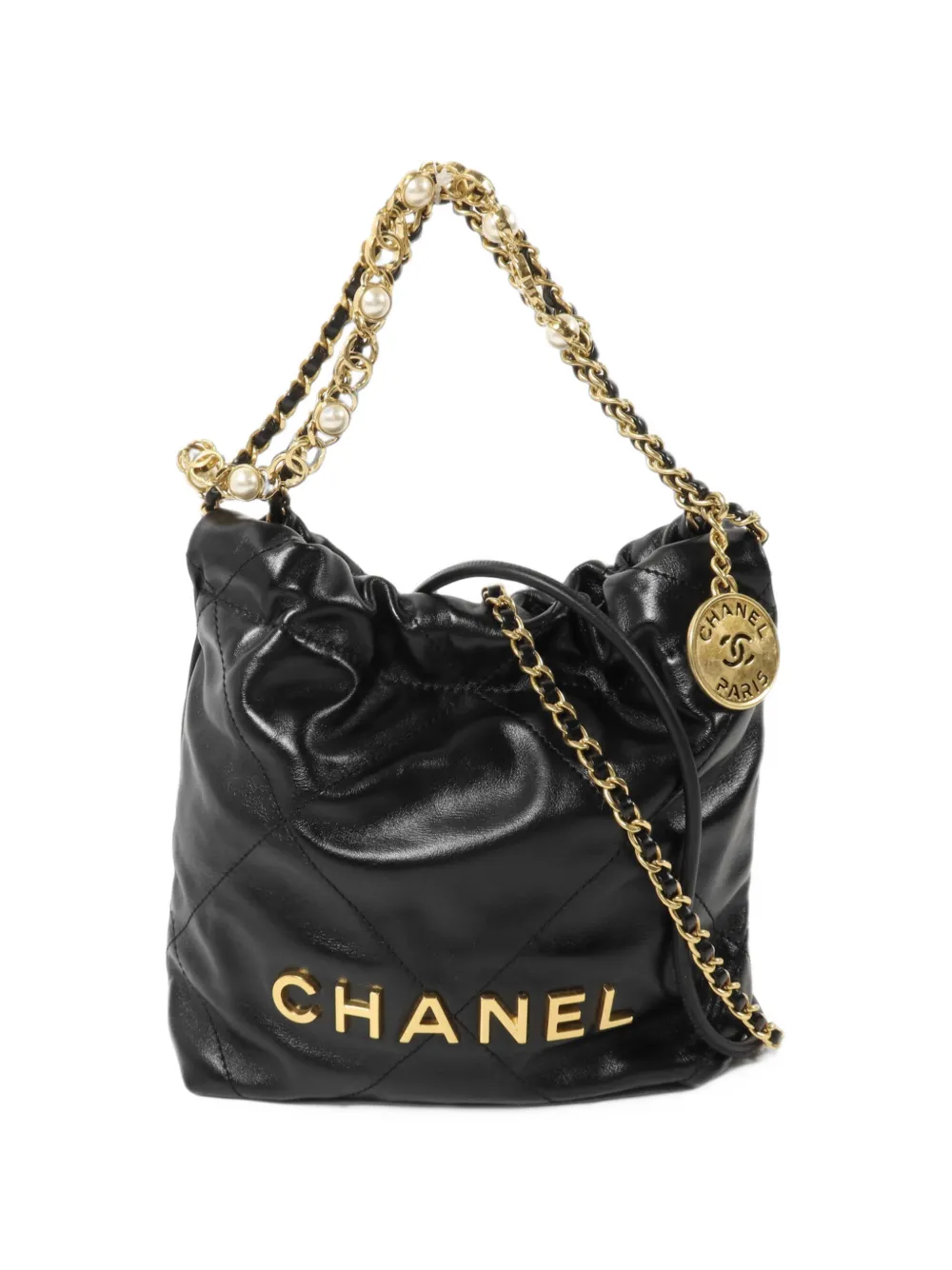 CHANEL Pre-Owned mini 22 chain-strap tote bag Zwart
