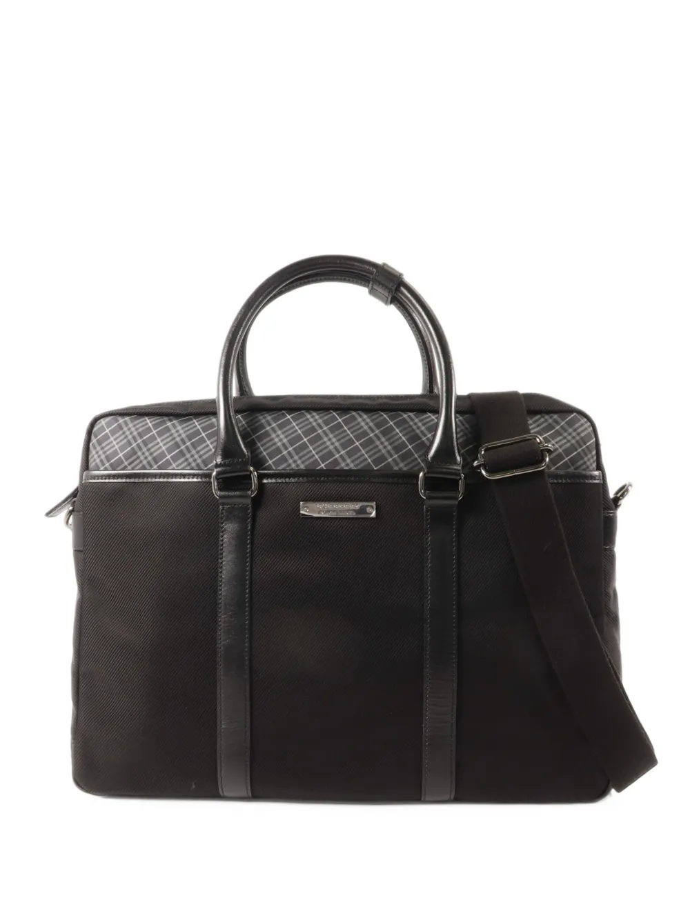 Burberry Pre-Owned Black Label check-panel canvas briefcase - Schwarz