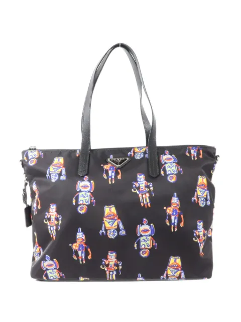 Prada Pre-Owned robot-print tote bag