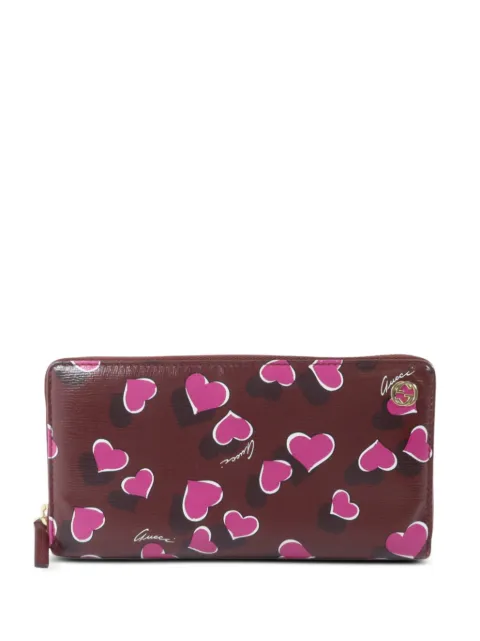 Gucci Pre-Owned Heartbeat-print zip-around wallet