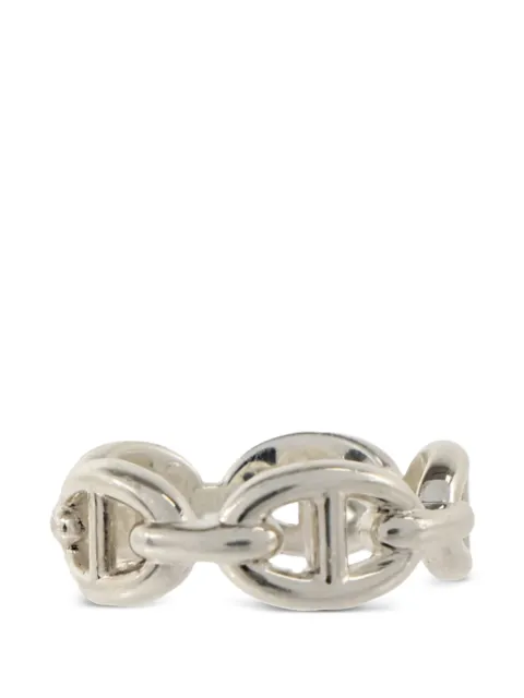 Hermès Pre-Owned Chaine d'Ancre Enchainee engraved-logo ring