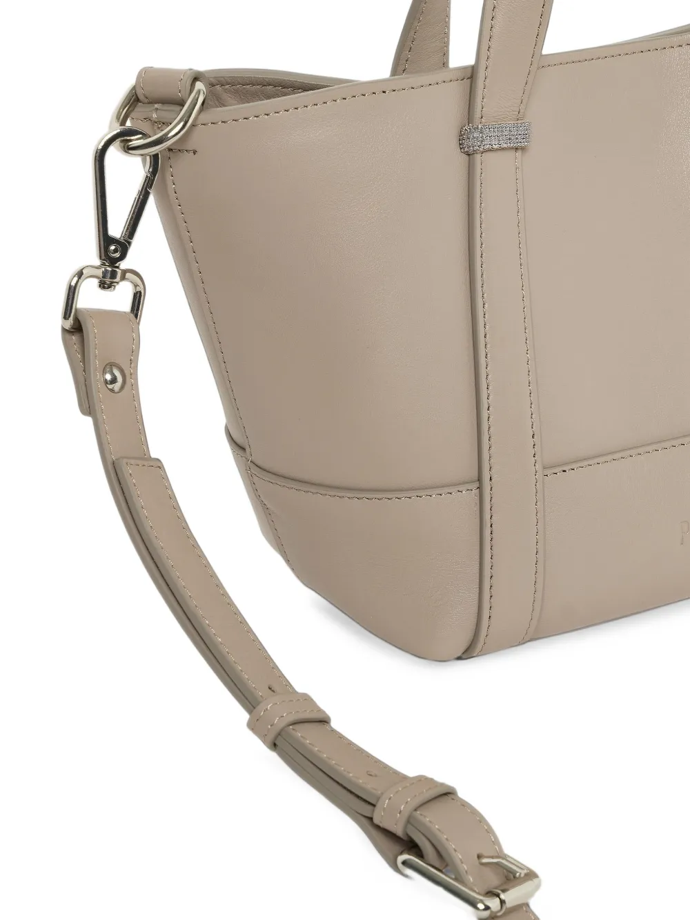 Peserico mini Itinera leather tote bag Beige