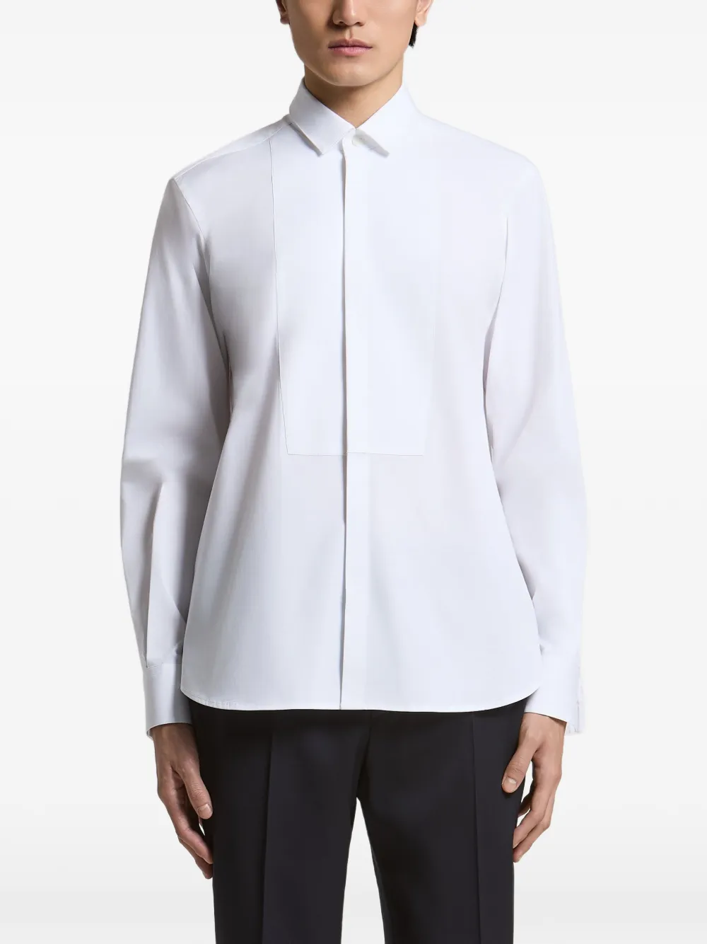 Peserico bib-front long-sleeve shirt - White