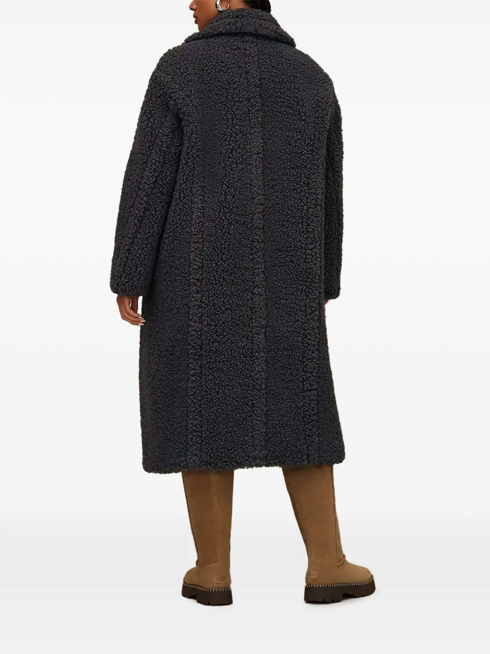 UGG Gertrude long Teddy coat II Grijs