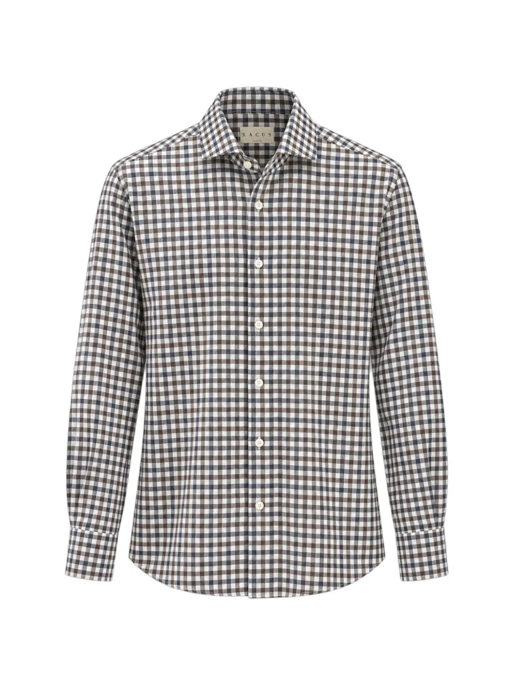 Xacus gingham-check long-sleeve shirt Bruin