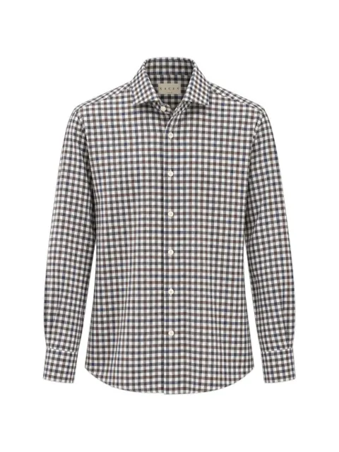 Xacus gingham-check long-sleeve shirt