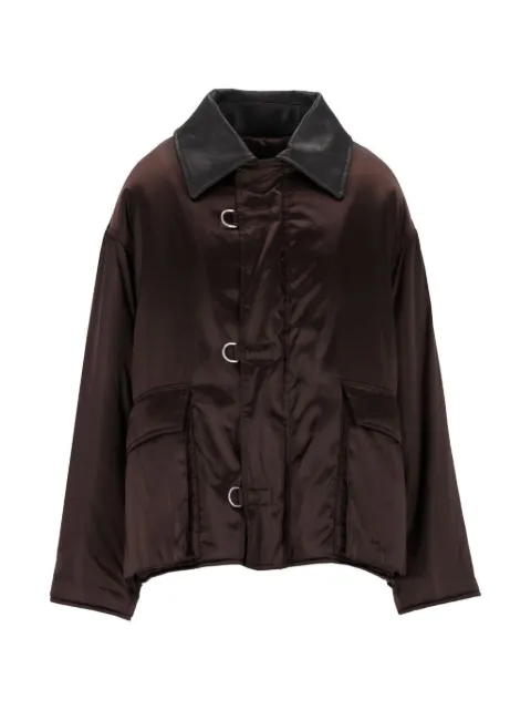 Durazzi Milano  leather-collar puffer coat