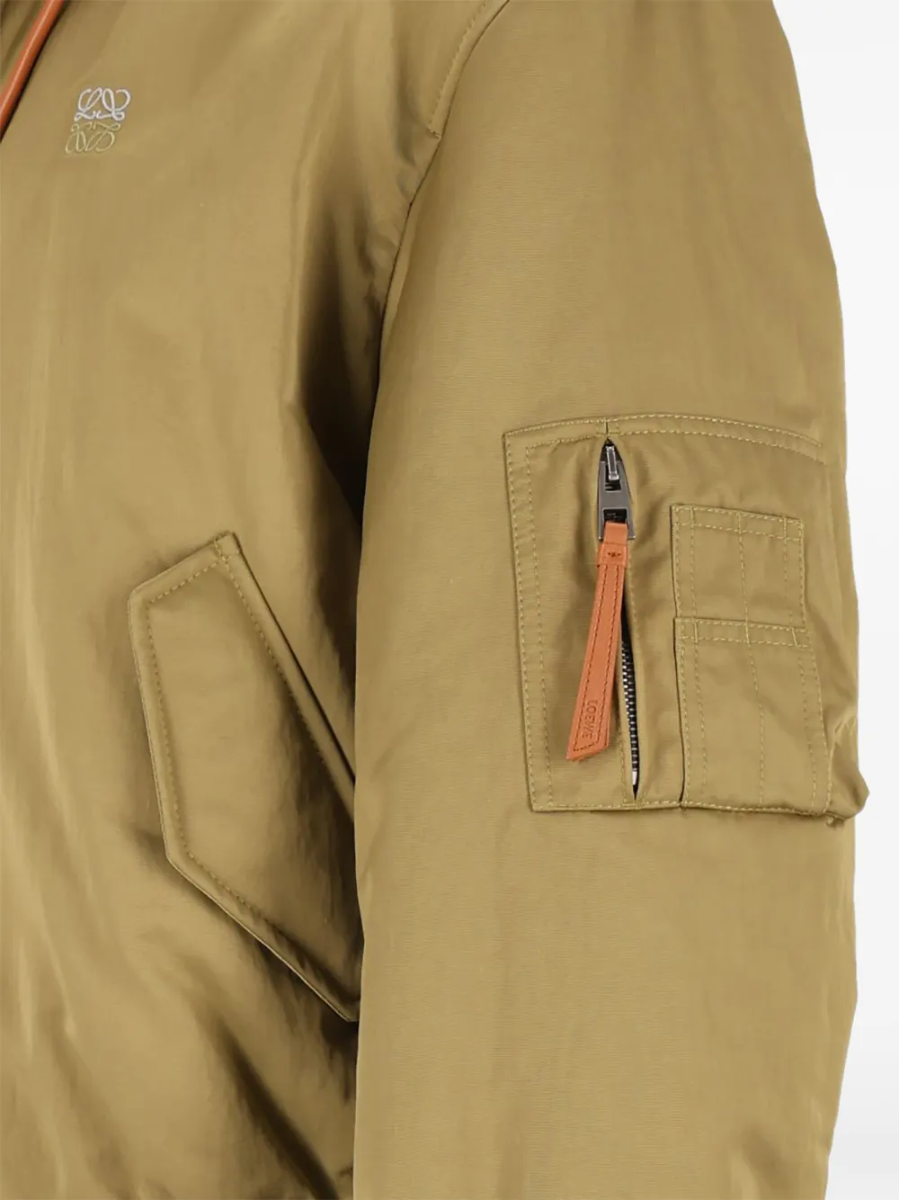 LOEWE bomber jacket in technical shell Groen