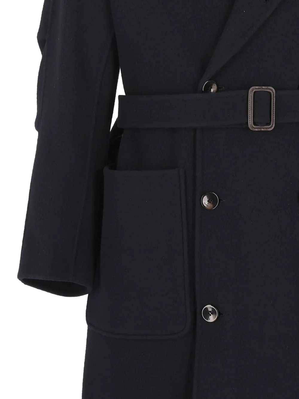 Emporio Armani double-breasted boiled wool coat hong kong capsule collection Blauw