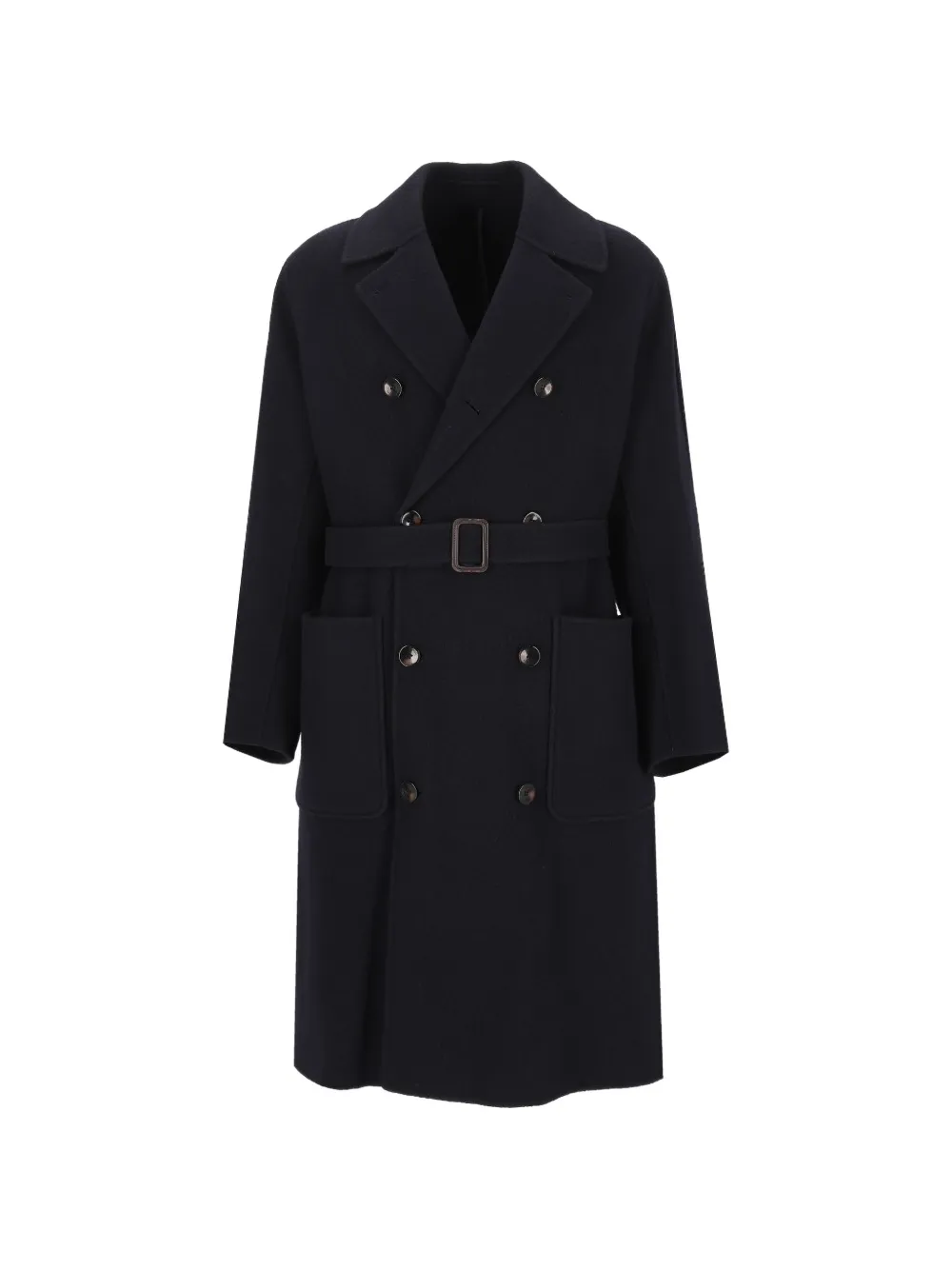 Emporio Armani double-breasted boiled wool coat hong kong capsule collection - Blau