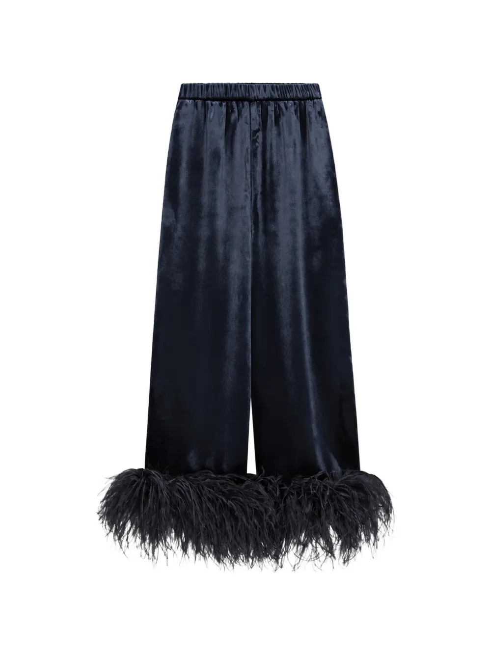 16Arlington Joelle feather-trim trousers - Blau